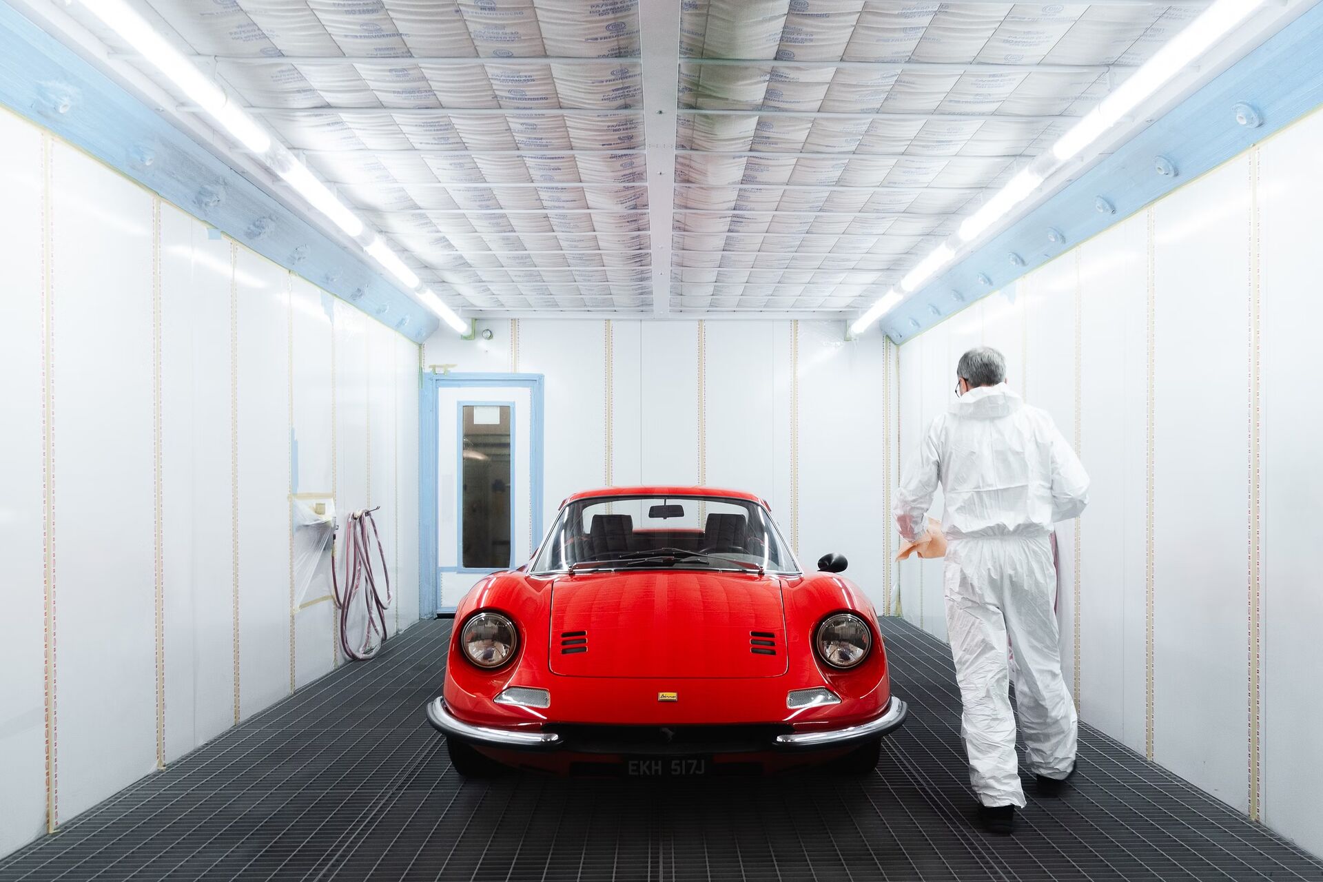 Spray booth in action